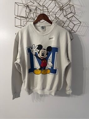 Mickey Mouse Graphic Crewneck Sweatshirt - Off-White